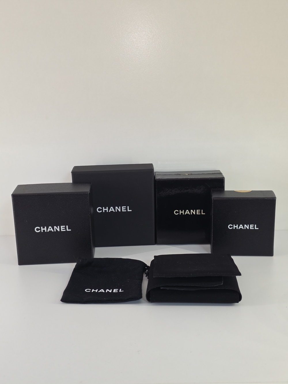 Authentic Chanel Accessory/Jewelry Gift Box & Dusty 6-piece Set